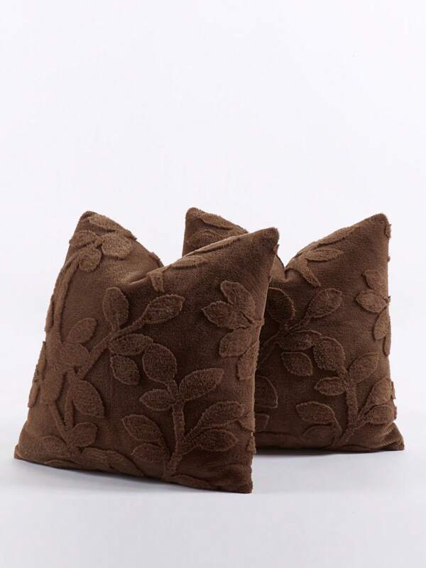 غطاء وسادة مزخرف بأوراق الأرنب المطرزة، من الفلانيل من الخلف، وسادة مربعة، ديكور منزلي للأعياد، من مادة الأحبال الناعمة، ديكور حديث للأريكة وغرفة النوم، ديكور الخريف، ديكور الغرفة