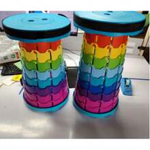 1pc Portable Folding Stool Made Of New PP Material, More Durable Telescopic Folding Stool, Suitable For Bedroom, Vanity, Fishing, Hiking, BBQ, Outdoor Activities, Foldable And Extendable Camping Stool For Adults Outdoor Fishing Hiking Gardening Travel BBQ