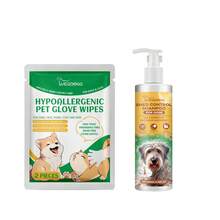 1 套宠物毛发清洁套装 - 一次性清洁手套、用于深层调理、柔顺和持久护理的温和洗发水、狗狗配件 - 彩色 - 查看 9