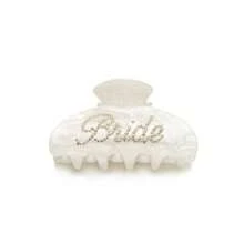 1Pc,Bride Claw Clip, White Acrylic Hair Clip, Rhinestone Bride Logo | Bridal Shower Or Getting Married Party Decorations, Bridesmaid Gift, Bridal Shower, Wedding,Hen Party