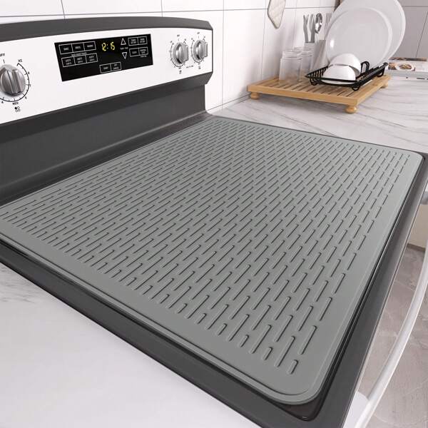 Silicone Stove Top Cover,Glass Ceramic Stoves Protector,28 X 20 Inch Heat Resistant Glass Cooktop Cover,Dish Drying Mats For Kitchen