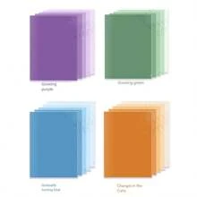 5 Stücke Dokumententasche mit Farbverlauf Dokumentenordner, transparenter Hüllen L-Typ wasserdichter Einzelseitenhalter A4 Dokumentenorganizer