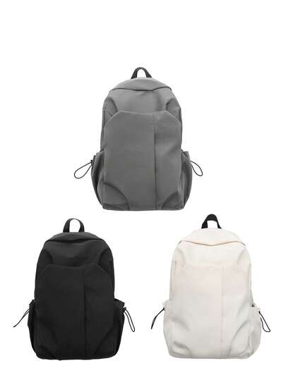 1 件时尚经典基本款返校背包，纯色学生包，带笔记本电脑隔层书包，可调节肩带书包，休闲轻便旅行背包，适合男士/男孩/青少年/学生/毕业生，适合日常使用、外出、旅行、学校和返校