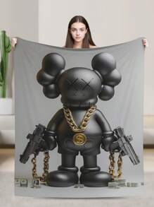 Kawss Kawaii Kaw Animation Theme Flannel Blanket - ,Print Blanket Living Room, Sofa And Travel - Gorgeous Mixed Color Gifts For Friends And Family, Double-Layer Blanket Comfortable Bedroom Decoration