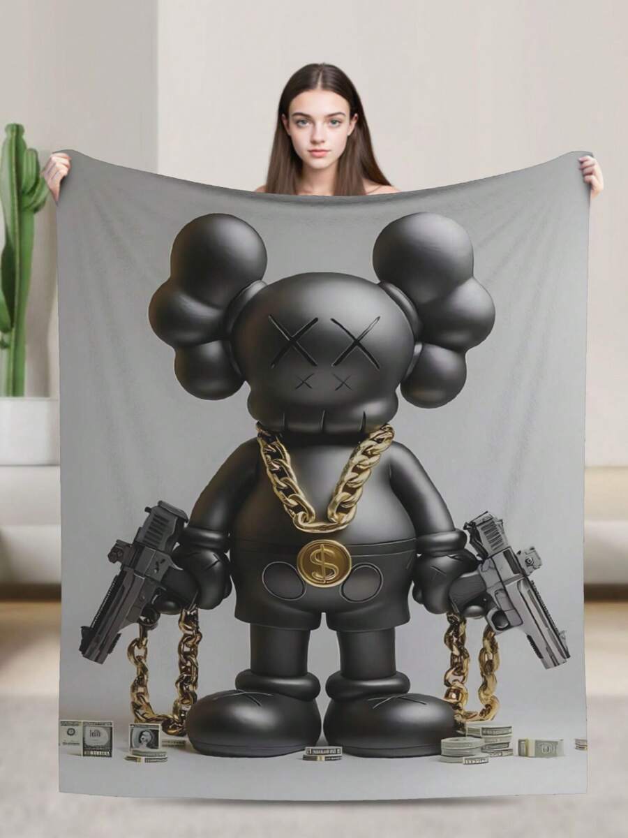 Kawss Kawaii Kaw Animation Theme Flannel Blanket - ,Print Blanket Living Room, Sofa And Travel - Gorgeous Mixed Color Gifts For Friends And Family, Double-Layer Blanket Comfortable Bedroom Decoration