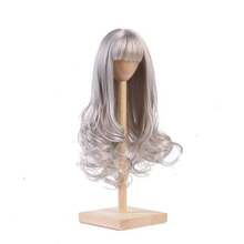 Men Cosplay Wigs - Flequillo gris plateado de 3 puntos para cabello rizado - Ver 5
