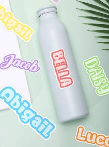 100/50/20/10/1 Pc Customized Name Personalized Stickers - Cartoon Font - Colorful And Variegated Personalized Laptop Stickers, Water Bottle Name Stickers - Suitable For Holiday Gifts, Daily Decorations, Notebook Stickers, Candy Baking Packaging Bag Decorations, School Supplies, Back To School, Multi-Functional, Ornamental, Reusable, Modern, Colorful, Cute, Vintage, Cartoon, Kawaii, Custom, Personalized, Unique, Customized, Workers, Clients, Students, For Business/Work/ Office, For School, Desert Fall Cozy