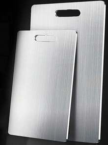 1 Piece Stainless Steel Cutting Board, Silver Chopping Block For Kitchen