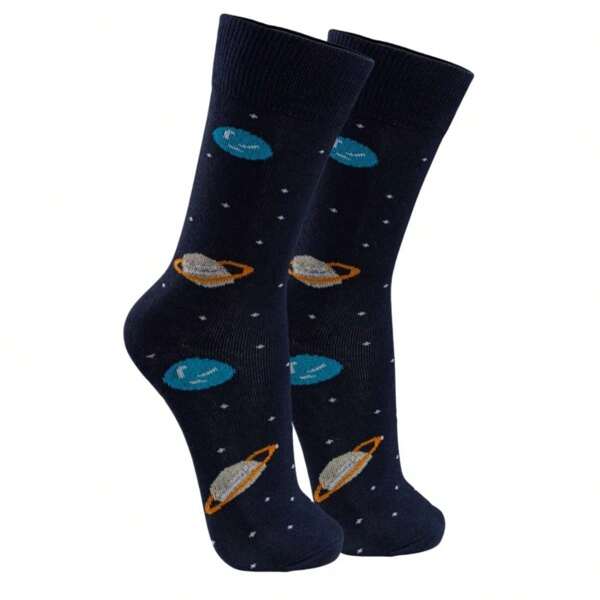 Meias Dallf Meia Cano Médio Fun Divertida Colorida Estampada Festa Presente Algodão Dallf