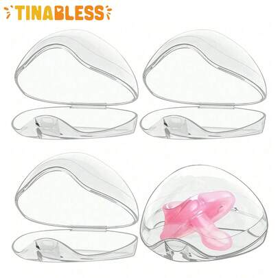 Tinabless 4pcs Pacifier Cases, Pacifier Storage Boxes, Travel Pacifier Holders