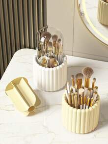 1PC 360 ° Rotating Cosmetics Transparent Storage Box Multifunctional Student Stationery Pen Holder Waterproof Dustproof Bathroom Storage Box Makeup Brush Desktop Storage Tube Large Capacity Detachable Desktop Storage Rack Rotating Pen Holder Desktop Dressing Table Skin Care Product Storage Rack,Gifts For Women,Christmas Gifts,Gift Ideas For Women,Room Decor - Multicolor - View 6