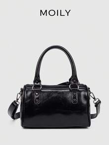 Vintage Punk Mechanical Style Large Capacity Office PU Leather Women Handbag, Shoulder & Underarm Bag, New Arrival Tote Bags For Woman , Vintage Bag , Goth , Office - Black - View 5