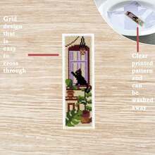 Conjunto de marcadores de ponto cruz com tema animal, 6 peças, faça você mesmo, arte, kit de costura, arte e artesanato com padrão fofo de gato perto da janela, inclui 6 tecidos estampados para ponto cruz, linhas de bordado suficientes, ferramentas e instruções em inglês, adequado para iniciantes adultos e amantes de artesanato, pode ser usado como planejador, marcadores de livro, decoração de casa - Multicolorido - Ver 6