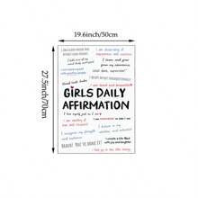 1pc Daily Affirmations Wall Art Picture Prints Canvas Paintings Girls Affirmation Poster Positive Quote Decor For Bedroom,Living Room,Teen Girl Room Decor No Framed