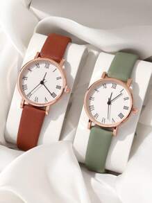 Relógio de quartzo digital casual com mostrador pequeno, 2 peças, cinto feminino, com estojo combinado, para amantes de irmãs, adequado para uso diário, festivais e festas, o melhor presente para mulheres.