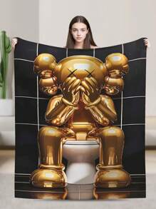 Kawss Kawaii Kaw Animation Theme Flannel Blanket - ,Print Blanket Living Room, Sofa And Travel - Gorgeous Mixed Color Gifts For Friends And Family, Double-Layer Blanket Comfortable Bedroom Decoration