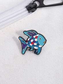 1pc Cute Fish Shaped Alloy Brooch, Clothing Bag Hat Pin, Friend Gift, Suitable For Men And Women Daily Wear