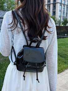 女士简约设计水桶背包，流行款式，2025年新款 - 黑色 - 查看 10