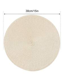 6pcs/Set 15-Inch Round Woven Placemat, Washable Anti-Slip Dining Table Mats