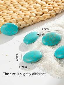 6 件，25 毫米彩色绿松石珠。适合男士和女士制作耳环、项链、手链、发饰、发夹。钥匙链装饰。打造您独特的魅力珠宝。手工艺品和日常礼物。DIY 装饰部件。