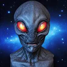 1pc Alien Face Mask, Horror Decoration Latex Headpiece, UFO Latex Prop, Alien Latex Mask, Alien UFO Horror Face Mask Headpiece, Latex Headpiece Party Prank Mask - Multicolor - View 8