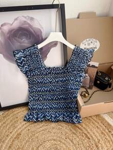 Women T-Shirts - Xanh và trắng - Xem 2