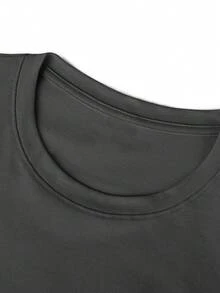 Women's T-Shirt, Short Sleeves, Round Neck, Summer, Simple, 100% Pure Cotton, Moomy Moose Design - 灰色 - 查看 4