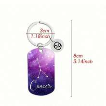 不锈钢 12 星座钥匙扣 - 带环钥匙扣，十二生肖设计，适合背包和钱包装饰，单个，情人节的理想礼物 - 女士钥匙扣（白羊座/金牛座/双子座/天秤座/摩羯座）汽车配件可爱哥特 Y2k 包配件挂绳带身份证夹汽车配件包饰