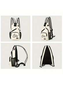 Mochila tiracolo com vários bolsos e estampa fofa de patas de cachorro, bolsa transversal casual de nylon, mochila de viagem e caminhada com alça com zíper, mini bolso no peito, bolsa de peito multifuncional, bolsa de ombro casual simples e de grande capacidade, para homens e mulheres, adequada para uso diário, atividades ao ar livre, viagens, caminhadas, portátil, escolha ideal para presentear, presente para namoradas, presente perfeito para mães de cachorros