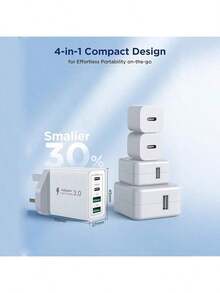 20W USB C 快速充电器，2 端口 PD USB-C 壁式插头（1 件装），带快速充电 QC3.0，USB-C 电源适配器 C 充电器 AU-Plug SAA 认证，兼容 16/15/14/13/12、Pixel 7/6、Switch、S22/21，适用于多人充电、多设备充电、家庭充电需求和办公桌手机充电器多端口 Nan - 查看 5