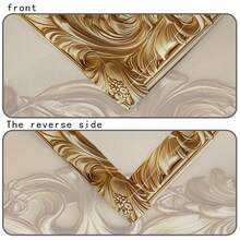 1 件/5 件/7 件豪华金色图案桌布和椅套套装（5 件包括 4 个椅套和 1 张桌布，7 件包括 6 个椅套和 1 张桌布），适合家庭聚会的节日风格，长方形桌布适合方桌，弹性椅套适合室内餐厅 - 彩色 - 查看 4