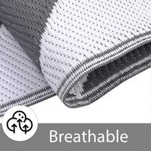 Outdoor Rug 9x18 Ft Waterproof Mat Reversible Outdoor Plastic Straw Rug Patio Rug Camping Rug Portable Outdoor Mat For RV Porch Balcony Backyard Picnic Beach Grey/White Diamond,6622460 - 白色 - 查看 7