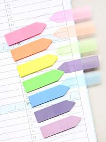 140 Sheets Of 1 PET Arrow Index Sticker Book Topic Label Paper Translucent Plastic Sticky Notes,School Supplies,Back To School