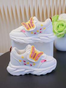 1 paire de baskets bébé respirantes, légères et confortables avec un design mignon de papillon. Convient pour toutes les saisons