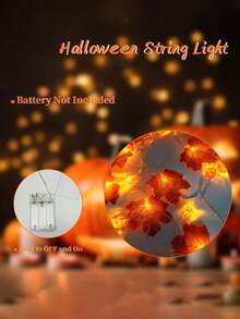 1 个感恩节枫叶南瓜 LED 灯串，10/20 LED 暖光装饰，南瓜和枫叶组合装饰灯串，AA 电池供电，适用于感恩节、万圣节装饰灯串、房间装饰、节日派对，南瓜枫叶 LED 装饰灯串（不含电池）万圣节装饰灯家居装饰派对装饰万圣节装饰房间装饰万圣节花园装饰礼物仙女