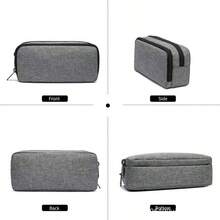 1个大容量铅笔盒，双层隔层铅笔袋，男女通用，黑色多功能文具收纳袋，适用于学校和办公室，可存放学习用品，返校必备 - 彩色 - 查看 6