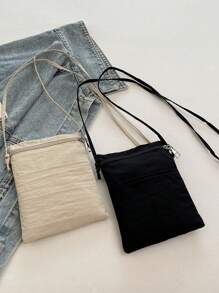 YOONI Solid Color Minimalist Crossbody Phone Wallet Korean Artistic Small Shoulder Bag Versatile Portable Coin Purse Suitable For Daily Use And Lightening Carrying Load For Women Wallet Purse Wallet