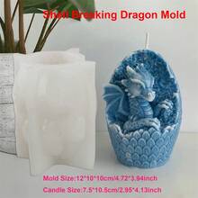 1 件破壳龙形蜡烛硅胶模具，用于制作蜡烛，DIY 冥想龙动物环氧树脂艺术工艺模具，用于家居装饰、工艺品