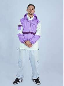 ANORAK URBAN CHAMELEON WINDCUT JACKET HOOD Autumn Spring Oversized Knot Zipper Men's - 紫丁香 - 查看 1
