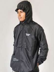 ANORAK URBAN CHAMELEON WINDCUT JACKET HOOD Autumn Spring Oversized Knot Zipper Men's - 黑色 - 查看 5
