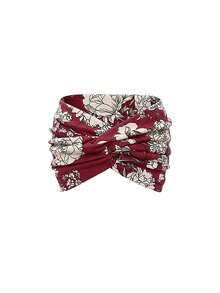 1 件/4 件女士扎染扭纹十字弹力头带，佩斯利图案和纯色柔软瑜伽运动健身发饰发带 - 彩色 - 查看 2