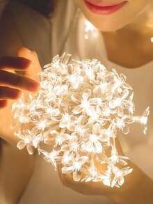 1 dây đèn LED hình hoa anh đào dài 1.5m/3 mét/6m trang trí phòng - Sử dụng pin, trang trí nhà cửa cho phòng ngủ, tường, đám cưới, sinh nhật, Ngày của Mẹ, phòng khách, tiệc tùng, lễ hội, đèn cổ tích trang trí trong nhà. - Trong sáng - Xem 10