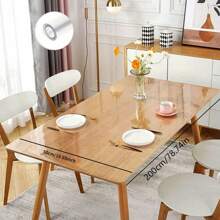 1.0mm Thick Transparent PVC Table Cover, High Quality Scratch-Resistant & Heat Resistant Table Cover, Protective Desk Mat, Suitable For Home, Hotel, Dining Table, Coffee Table, Household Use, Sea Freight, HOHOHJIE, School Supplies, Back To School