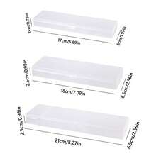 Estuche para lápices translúcido y esmerilado, Tallas S/M/L, caja de plástico sencilla para bolígrafos, estuche de papelería multifuncional organizador de almacenamiento - Transparente - Ver 3