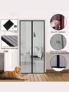DeTODO Mosquitero Magnético, Cortina de Puerta anti-Mosquitos, Mosquitera Magnética para Puertas, Con Malla Super Fina Para Dejar Pasar el Aire Fresco, Cierra Automáticamente, Facil de Instalar - Negro - Ver 3