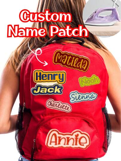 Individuelle 1/3/5 Stück bestickte Namensaufnäher - personalisierte 3-6 Zoll Aufbügler/Aufnäher für Taschen, Rucksäcke, Jacken, Hüte, ideal als Geschenke zur Einschulung, Abschluss, für Mütter und für den täglichen Gebrauch als Rucksackdekoration