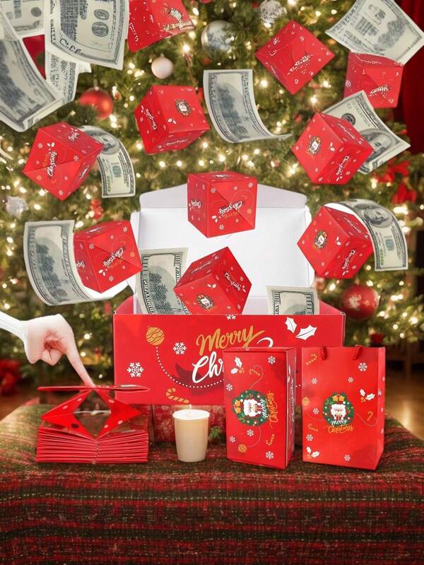 1 Set - Surprise Gift Box - Open The Lid To Pop Out Money, Unique Folding Bouncing Red Envelope Gift Box, Birthday Anniversary Valentine's Day Proposal Cash Explosion Luxury (20 Bounces) Surprise Box Gift Box Is Perfect For Birthdays, Anniversaries, Graduation Ceremonies, Weddings, Proposals And More!
