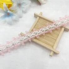1 件 2.5 厘米宽欧根纱蕾丝串珠饰边，DIY 服装、舞蹈服装、包袋、配饰工艺品 - 彩色 - 查看 16