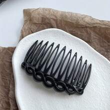 4pcs Black & Brown Braided Hair Claw Clips, Simple & Elegant For Updo Hairstyles, Suitable For Everyday Use And Casual Events, Combs, Haircomb, Combs For Hair, Side Comb, Hair Accessories, School Stuff,
