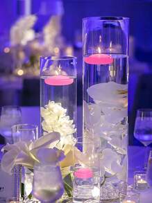 20pcs/10pcs/5pcs Oval Pink Water Floating Candles, Paraffin Wax Candles, Ideal For Home Decoration, Wedding, Aromatherapy Gifts, Romantic Atmosphere For Festival, Valentine Dinner, Water Floating Candles